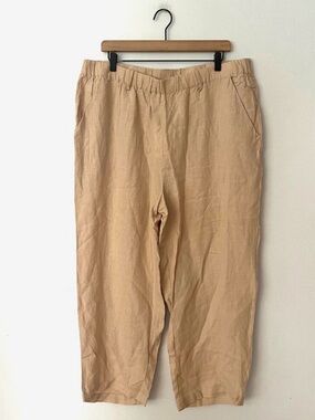 Quince Women's 100% European Linen Pants 25" Driftwood Women's Size XL
